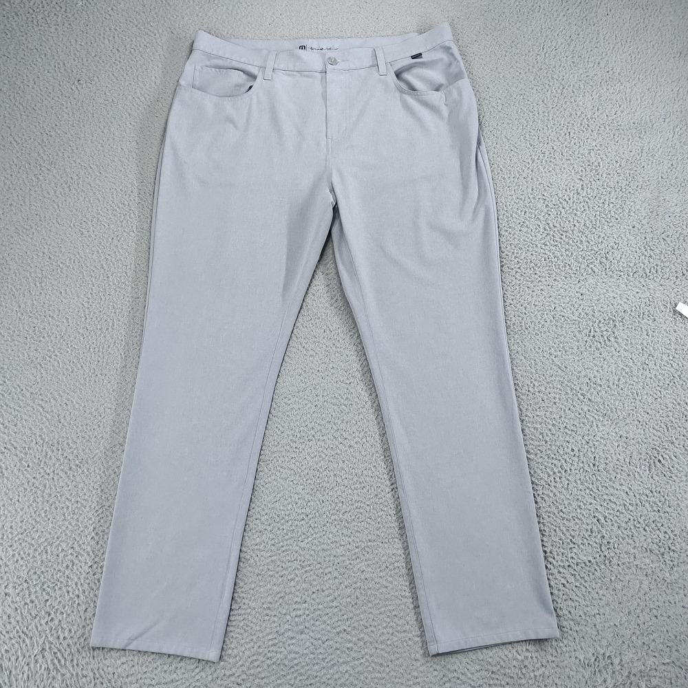 TravisMathew Pants Mens 38 Gray 5 Pocket Golf Stretch Polyester Blend Golf